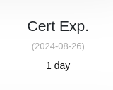 dashboard showing the expiration date of the certificates