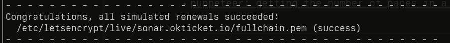 success message from certbot